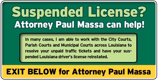 Kenner, Louisiana License Restoration Lawyer Paul Massa